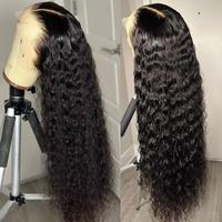 Deep Wave 13x6 HD Lace Front Human Hair Wig Brazilian Glueless Water Curly Wigs Human Hair For Women Pre Plucked Wet An Wavy ...