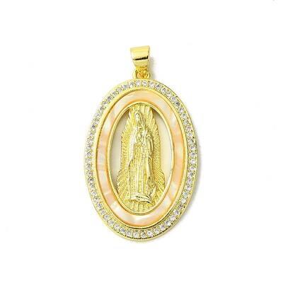 Real 18K Gold Plated Brass Micro Pave Cubic Zirconia Pendants