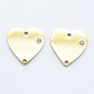 316 Surgical Stainless Steel Micro Pave Cubic Zirconia Links connectors