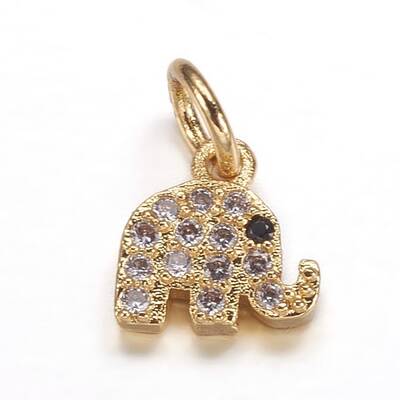 Brass Micro Pave Cubic Zirconia Pendants