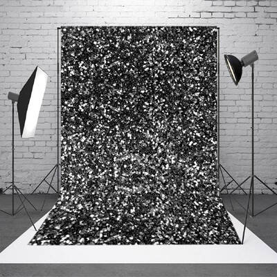 Aperturee Simple Black Silver Dot Glitter Photography Backdrop - Aperturee