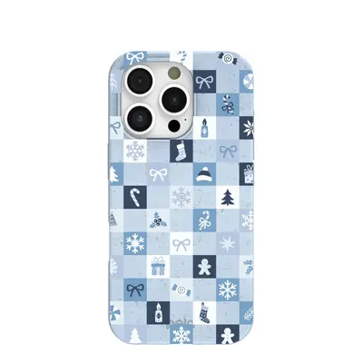 Powder Blue Winter Quilt iPhone 16 Pro Case
