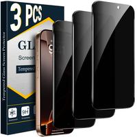3 PCS Privacy Screen Protector for iPhone 16 15 14 13 12 11 Pro Max X XR 6 7 8 Plus SE Tempered Glass Film
