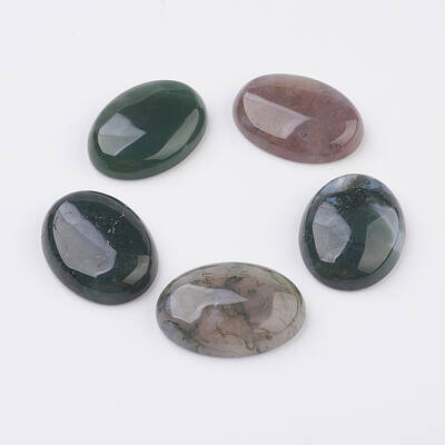 Natural Indian Agate Flat Back Cabochons