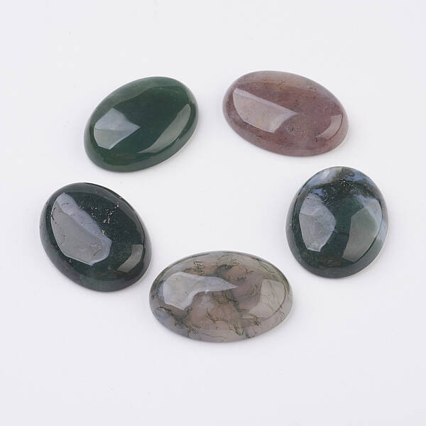 Natural Indian Agate Flat Back Cabochons