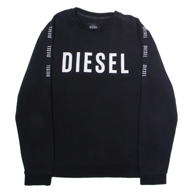 DIESEL Mens Sweatshirt Black Crew Neck 2XL
