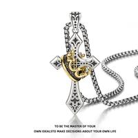 Gothic style men's and women's cross personalized fashion punk necklace, metallic temperament, party gift