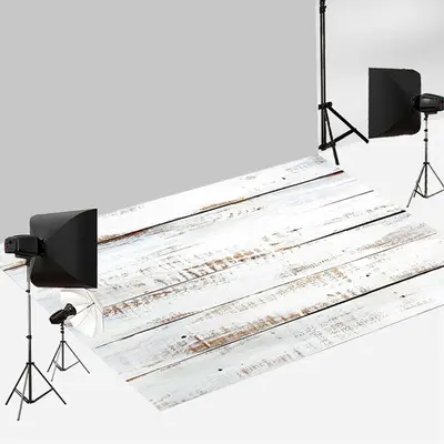 Aperturee Vintage White Wood Floor Backdrop For Photography | Floor Backdrop Photography | Fabric Floor Mat Photography | New...