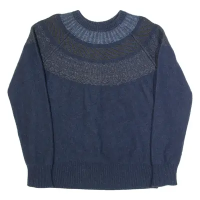 FRENCH CONNECTION Mens Icelandic Jumper Blue Tight Knit Wool S