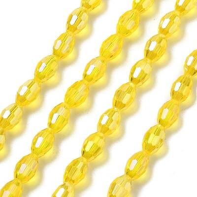 Transparent Electroplate Glass Beads Strands