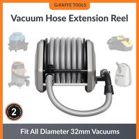 Giraffe Tools Vacuum Hose Extension Reel with 30FT Hose, 1-1/4'' Wall Mount Vacuum Hose Reel, Suitable for Diameter 32mm Wet ...