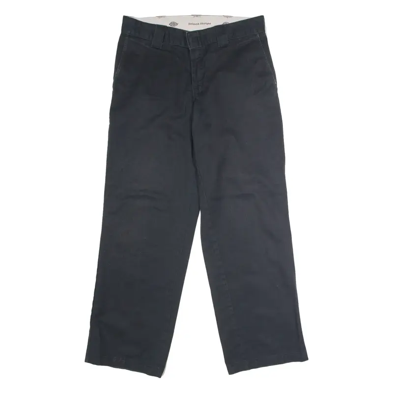 DICKIES Workwear Mens Trousers Black Relaxed Straight W32 L30