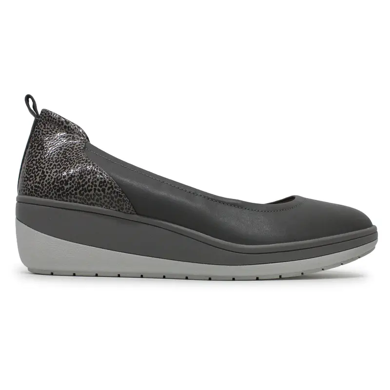 Vionic Jacey Leather Women's Comfort Shoes - Charcoal - Size:US 7.5 Women