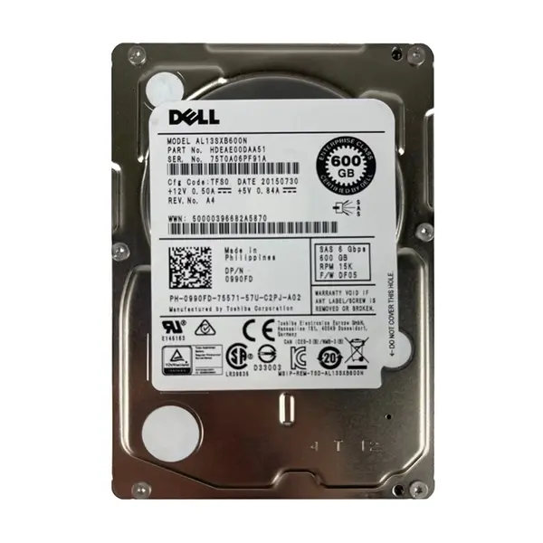 990FD Dell 600GB 6Gb/s SAS 15000 2.5-inch 64MB Hard Drive
