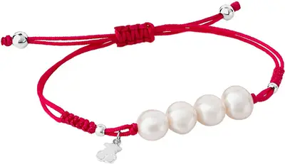 Tous Bracciale Rosa Con Perle Nudos 213031500