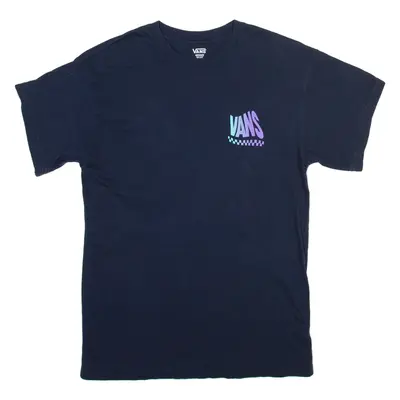 VANS Off The Wall Mens T-Shirt Blue Crew Neck M