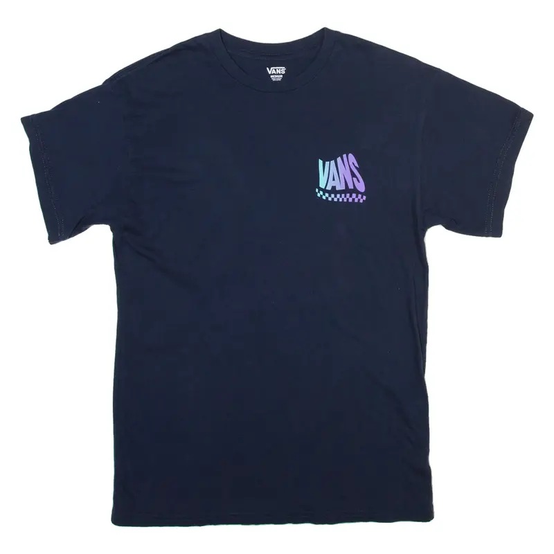 VANS Off The Wall Mens T-Shirt Blue Crew Neck M
