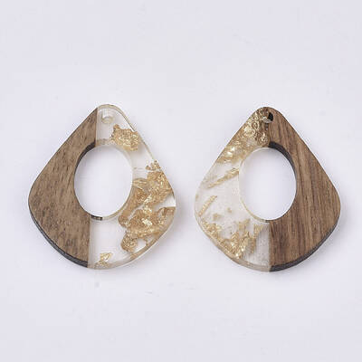 Transparent Resin & Walnut Wood Pendants