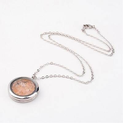Natural Citrine Alloy Pendant Necklaces