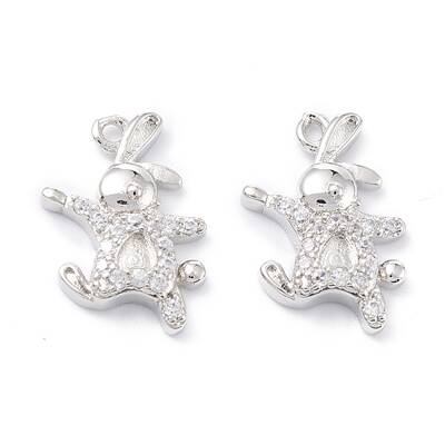 Rack Plating Brass Micro Pave Cubic Zirconia Pendants