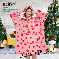 Krifey Wearable Blanket Hoodie Print Collection, Oversized Sherpa Hoodie, christmas gifts，Birthday holiday gifts for women,...