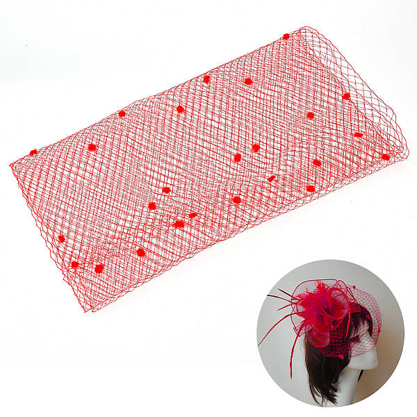 Polyester Birdcage Bridal Veil Netting with Chenille Dot
