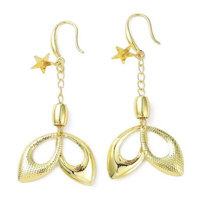 Rack Plating Brass Star & Horse Eye Dnagle Earrings