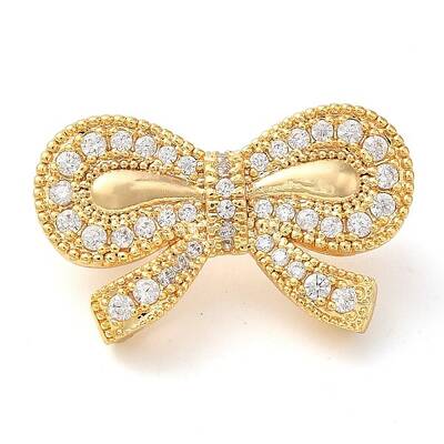 Brass Micro Pave Clear Cubic Zirconia Fold Over Clasps