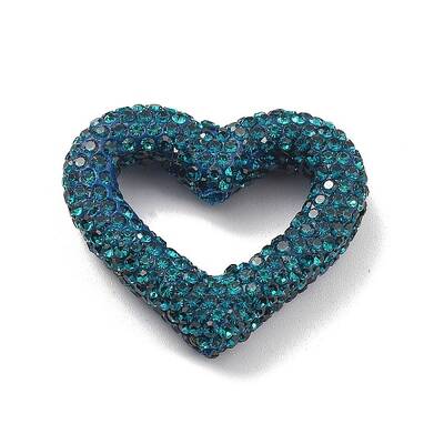 Heart Shape Polymer Clay Rhinestone Beads
