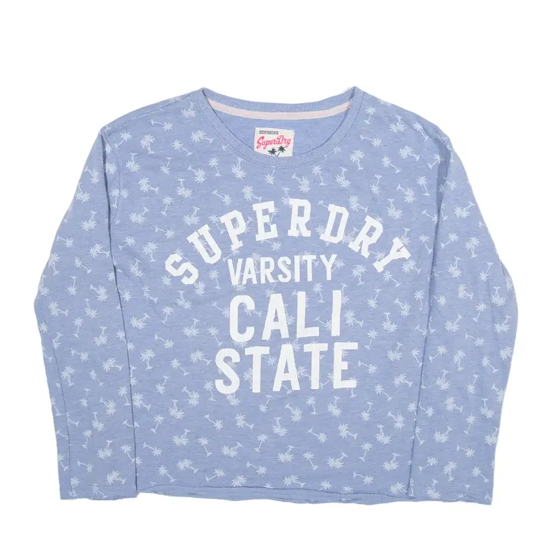 SUPERDRY Varsity Cali State Sweatshirt Blue Womens XS