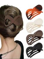 Simple Minimalist Matte Ponytail Hair Clip, Casual Versatile Hair Accessories for Women Hairstyle Ideas, All-match Basic Bana...