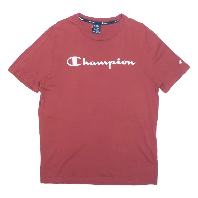 CHAMPION Mens T-Shirt Red L