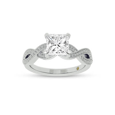 York Infinity Shank Princess Cut Lab Grown Diamond Engagement Ring | 10K White Gold 3 1/2 CT. TW.