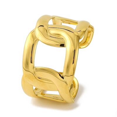 Ion Plating(IP) 304 Stainless Steel Curb Chains Cuff Bangles for Women