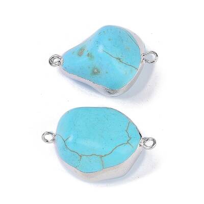 Synthetic Turquoise Connector Charms