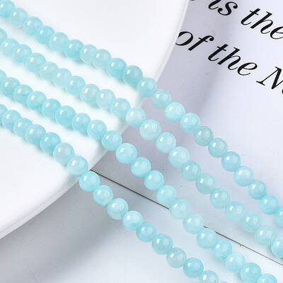 Natural Dyed Yellow Jade Gemstone Bead Strands