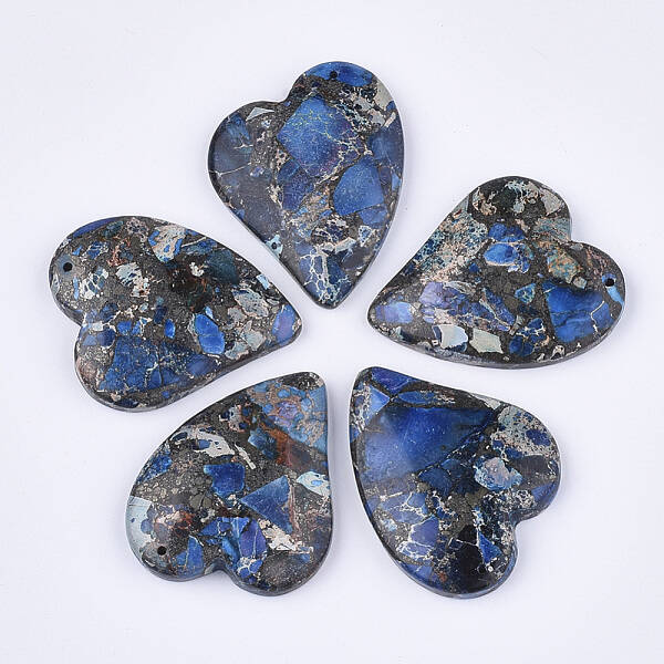 Synthetic Gold Line Regalite/Imperial Jasper/Sea Sediment Jasper Pendants