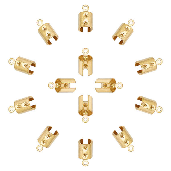 PVD Vacuum Plating 304 Stainless Steel Folding Crimp Ends