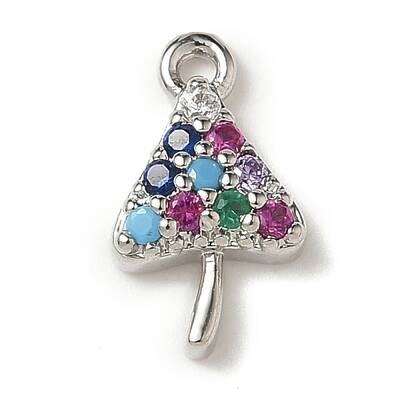 Brass Micro Pave Cubic Zirconia Charms
