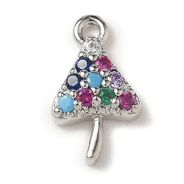 Brass Micro Pave Cubic Zirconia Charms