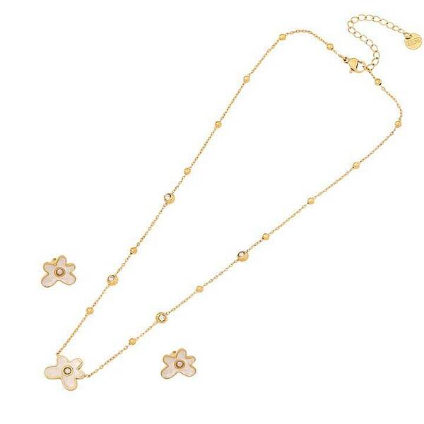 304 Stainless Steel Micro Pave Cubic Zirconia Pendant Necklaces & Stud Earrings Sets