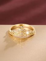 Women's Elegant Rhinestone Decorated Cross & Crown Design Ring, Exquisite Trendy Ring, Fashionable Jewelry for Women As Gift