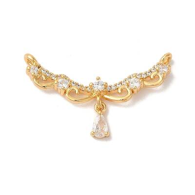 Brass Micro Pave Clear Cubic Zirconia Pendants