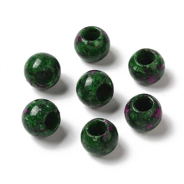 Natural Ruby in Zoisite Gemstone European Beads