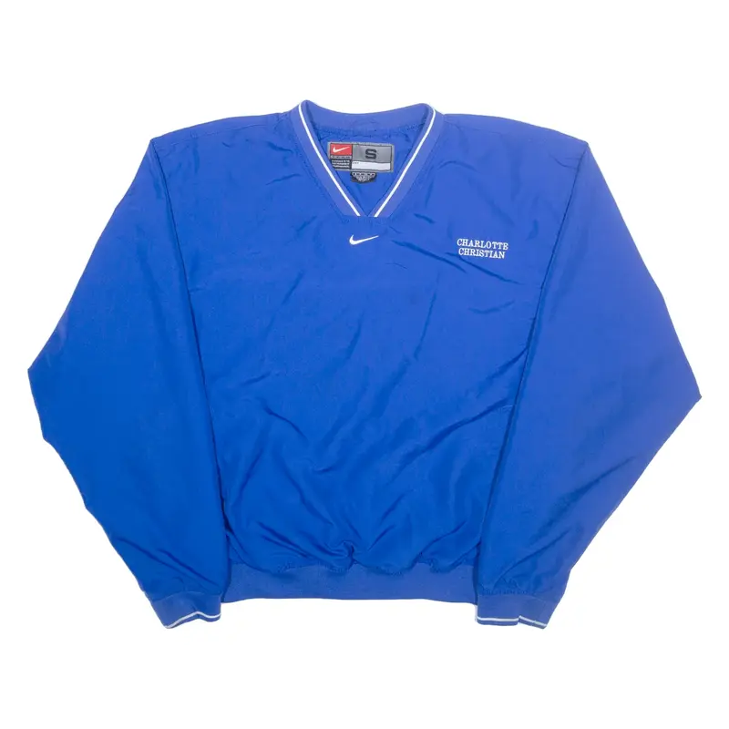NIKE TEAM Sweatshirt Blue V-Neck Womens S