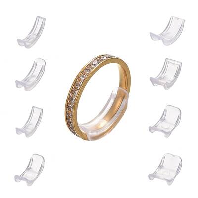 8Pcs 8 Sizes Plastic Invisible Ring Size Adjuster