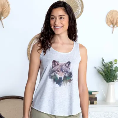Wolf in the Forest Tank Top - L