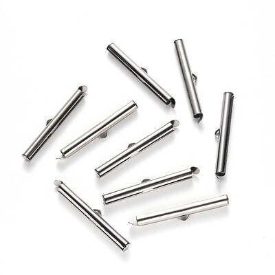 Tarnish Resistant 304 Stainless Steel Slide On End Clasp Tubes