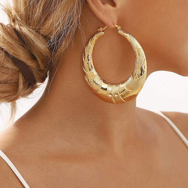 Iron Ring Hoop Earrings with 304 Stainless Steel Pin for Women