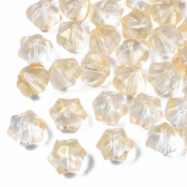 Transparent Spray Painted Glass Beads
